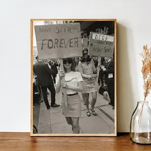 [UNFRAMED POSTER] Mini Skirts Forever, 1960s Fashion Poster, Feminist Protest, Womens,s Fashion, Fashion photography, Womens Day Gift, Retro Fashion Art