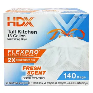 HDX FlexPro 13 Gallon Fresh Scent Tall Kitchen Trash Bag 140-Count (1/2-Pack)