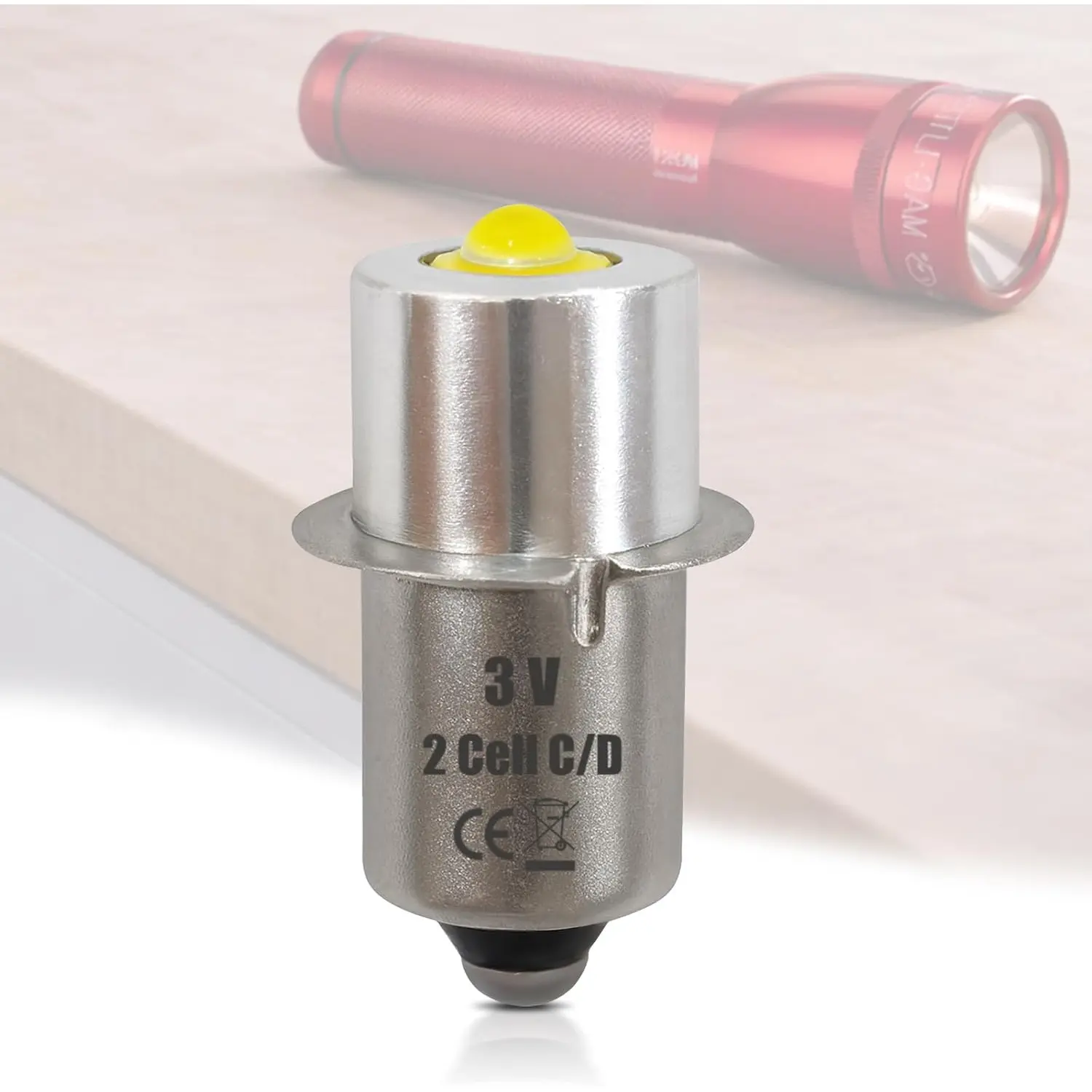 LED Conversion Kit for Maglite LED Bulb Only 2 Cells C&D Maglight Flashlights, 3W DC 3V Up to 200 Lumens, Flashlight Bulbs for Maglite Replacement Bulb 2C 2D
