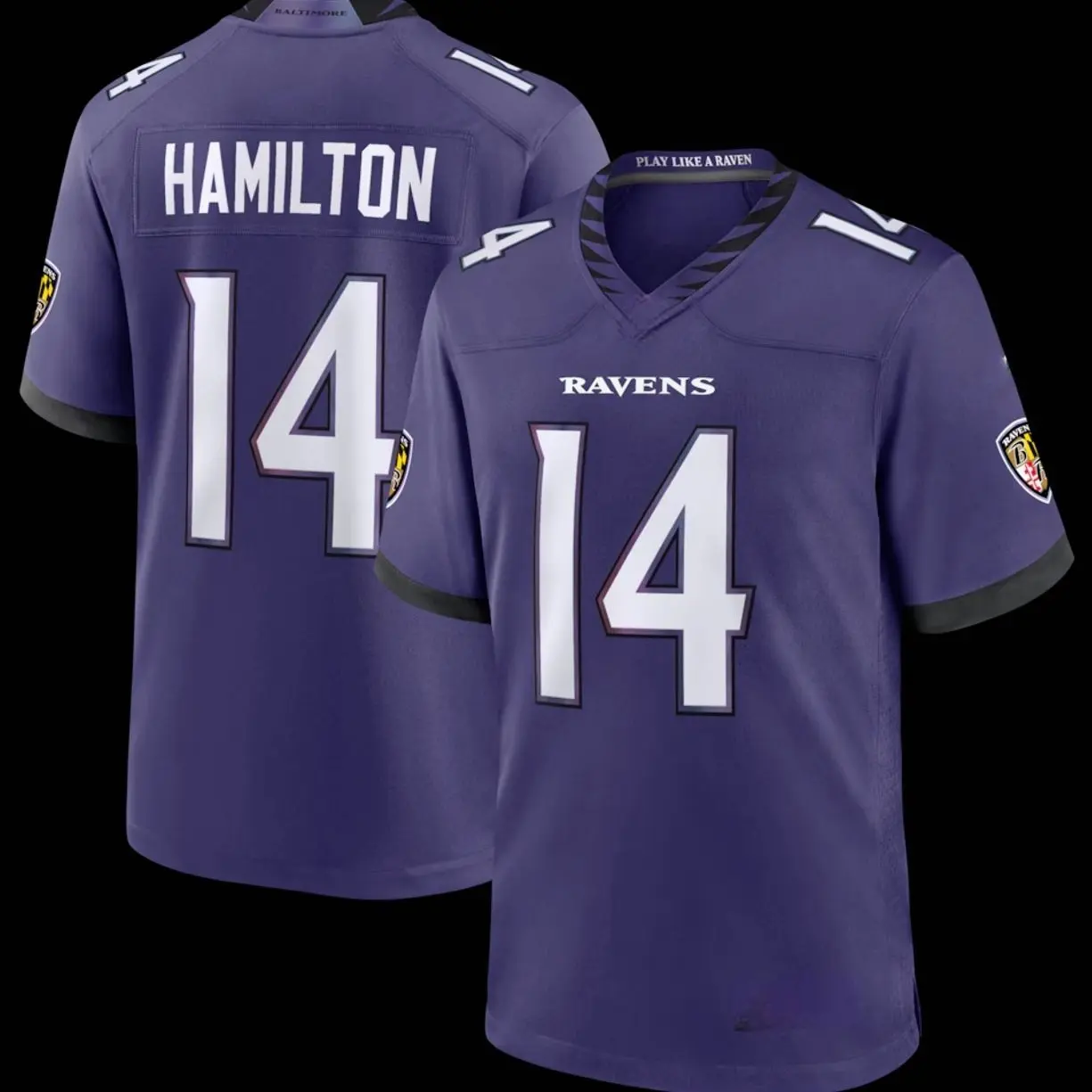 Unisex Football Ravens Hamilton 14 Alternate Game Player Jersey - Purple