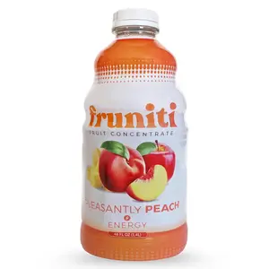 Fruniti Peach Smoothie Mix - Energy Boosting - No Sugar Added - Delicious Fruit Puree with Vitamin B-6 & B-12 - 48 FL OZ Bottle