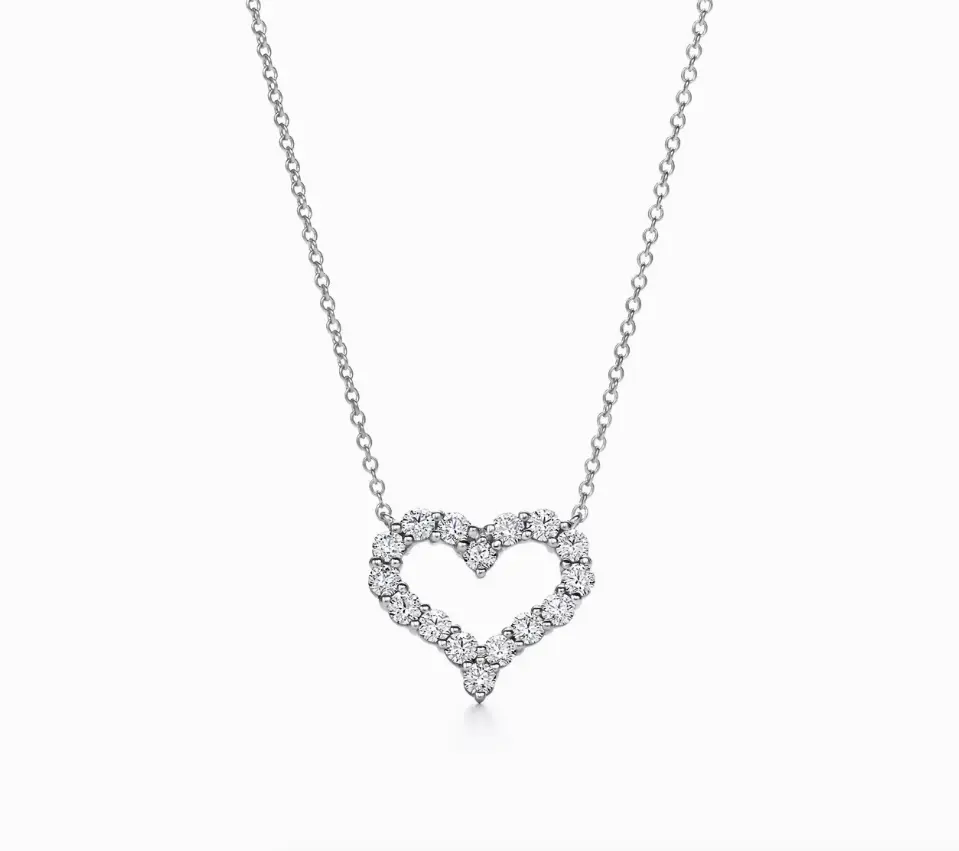 Pre-owned Tiffany Heart Pendant full pave，small model，non full set