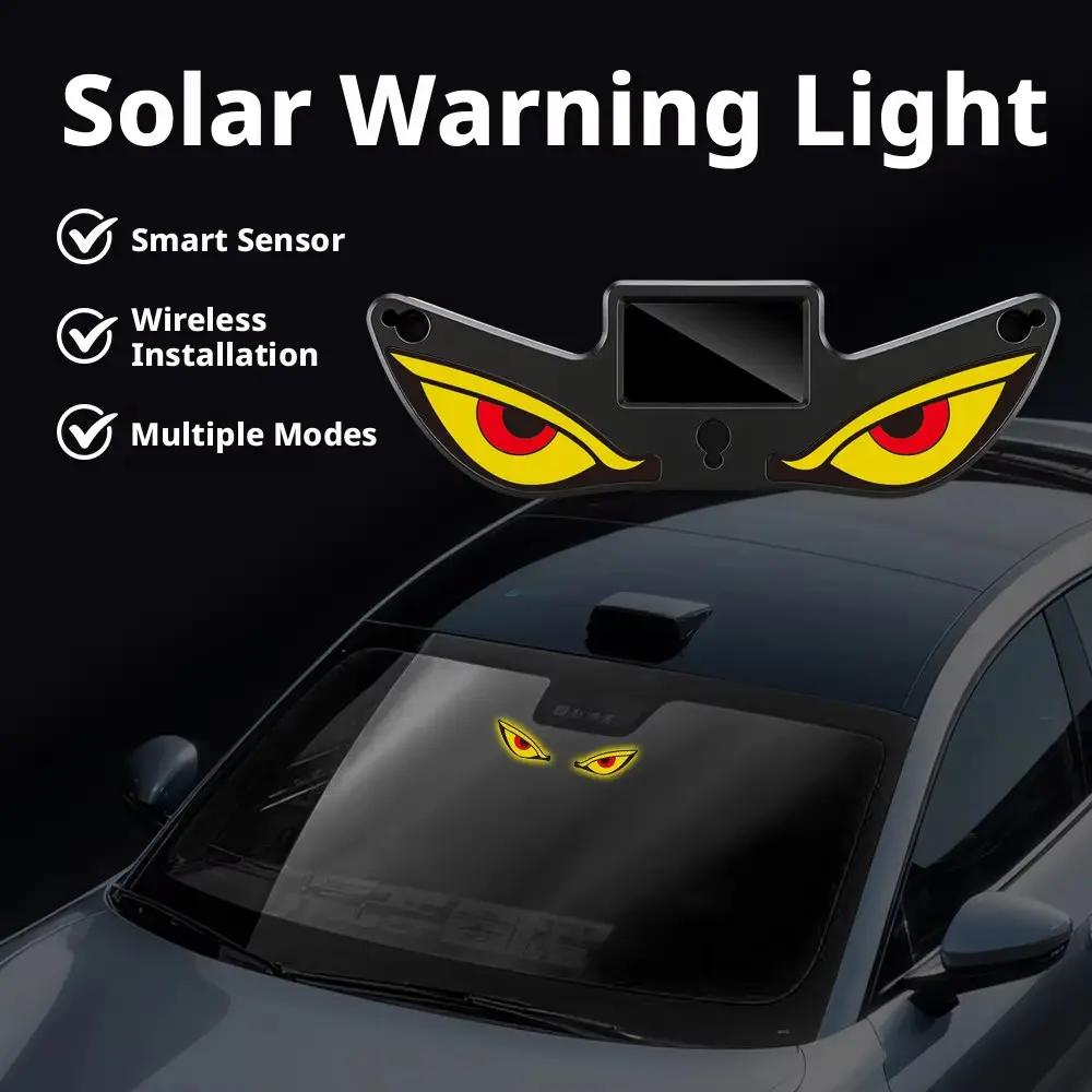 LED Devil Eye Car light Solar Powered Car Neon Light Waterproof Wireless Cool DEMON EYE Led Ambient Light Suction Cup TYPE-C Rechargeable Atmosphere Breathing Lamp Environmentally friendly car decorative lights