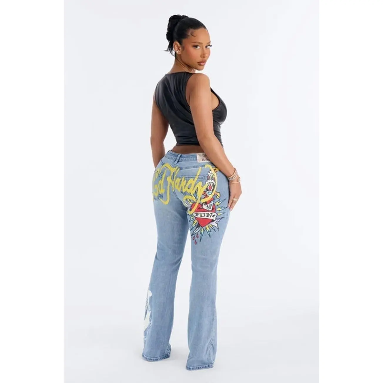 Ed Hardy Once Wounded Bootcut Jeans - Light Wash 0