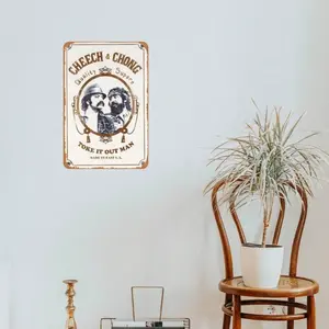 Groovy Movie Aluminum Poster Cheech and Chong Zig Zag Wall Decor 8 X 12 Inches Ideal for Fans Room Decor Bringing Retro Ambiance to Home Theater