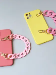 Fashionable Plain Acrylic Resin Chain Phone Strap in 30/45/65cm Lengths, Removable Accessory for Women Handbag Decoration, Phone Charm
