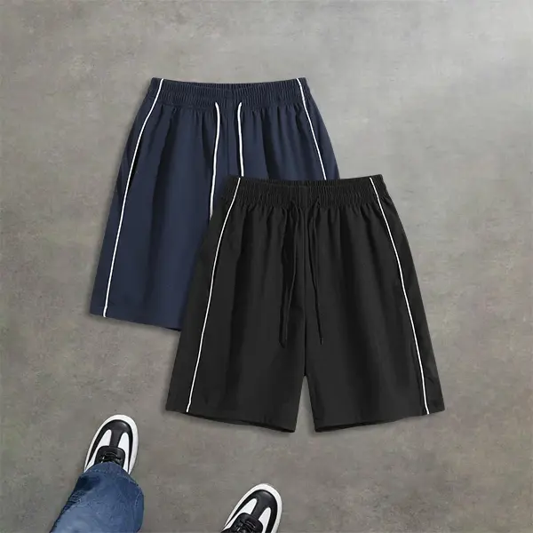 2-Pack Men’s Summer Striped Casual Shorts – Loose Fit, Versatile Athletic Style 2-Pack Men’s Summer Striped Casual Shorts – Loose Fit, Versatile Athletic Style