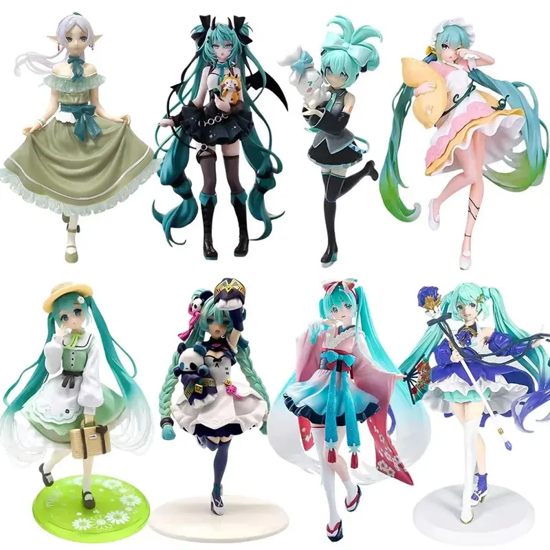 Hot Anime Figurine Hatsune Miku Standing Posture and Sitting Posture Series Cute Action Model Pvc Toys Desktop Collection Gifts
