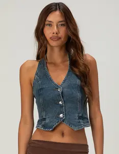 RSQ Womens Denim Halter Vest