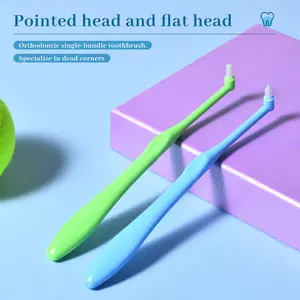 End Tuft Toothbrush Long Head – Soft Bristles Orthodontic Brush for Braces Cleaning, Precision Tooth & Gum Care
