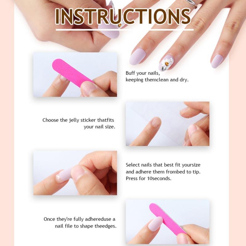 30pcs Almond Nail Tips, Apple Design, French Star Rhinestones, Glossy Finish, Medium Length, Includes Jelly Glue and File, Handmade Press On, Glossy False Nails