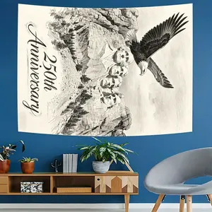 250th Usa Anniversary Mount Rushmore Eagle Tapestry, Casual Knit Design, Model Xinghao 114514, Perfect for Home Decor