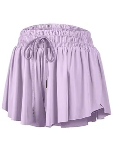 Flowy Athletic Shorts for Women Gym Yoga Workout Running Sweat Short Pants Spandex Butterfly Tennis Skort Skirt with Pockets Underneath Girls Cute Comfy Trendy Clothes Casual Summer Outfits Sporty Breathable Skorts Casual Sporty Skorts