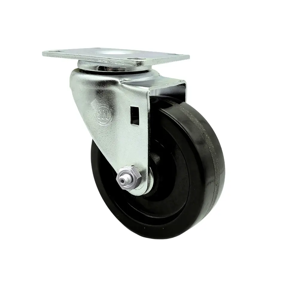 Service Caster Series #20 SCC-20S414-PHS Phenolic Swivel Top Plate Caster, 4 in. Black Wheel, 300 lbs Capacity, Ball Bearing Design, High Impact Resistance, Floor Protection, for Material Handling, Shop Projects in Industrial Carts & Equipment