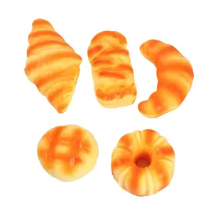 PU Slow Rebound Squishy Toy, Realistic Simulation Bread Collection Including Croissant And Baguette, Soft Moist Touch Stress Relief Fidget Toy For Stress Release, Decorative Fake Food Prop For Photography And Daily Relaxation Use