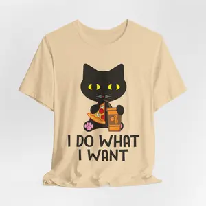 The Purrizza Cat Flat Vector Tee Cat Tee GraphicT-Shirt cat tee- T shirt-unisex Casual cold wash hand wash machine wash sport t-shirt suana shirt Menswear Top Love Minimalist Paw Print Simple