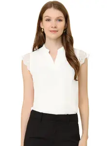 INSPIRE CHIC Work Office V Neck Sleeveless Basic Blouse Top