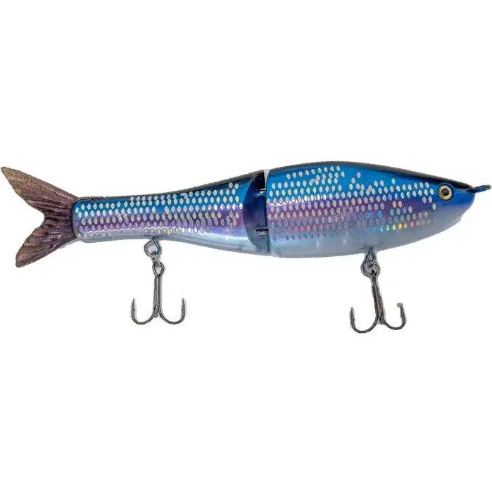 Single Jointed Glide Bait, 7.5-inch Slow Sink Lure for Freshwater Fishing with Rattle Weight, Realistic 3D Eyes, Soft Plastic Tail & 4X Treble Hooks, Realistic Eye, 2 2/5 Ounce
