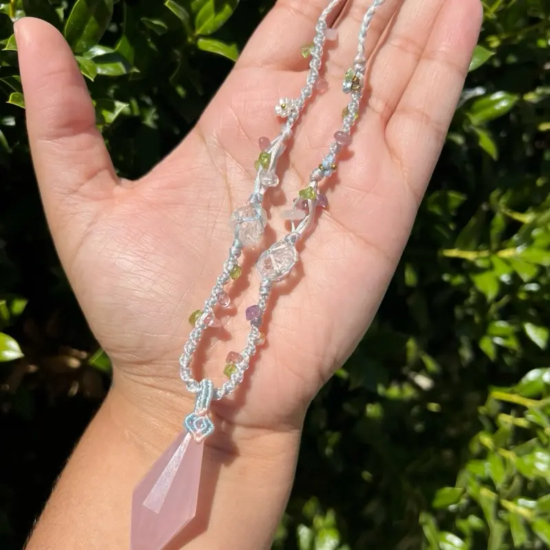 Rose Quartz fairy necklace