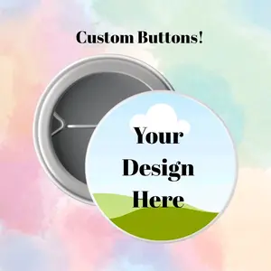 Custom Buttons - Personalized Design with Name Order Number Image and Additional Information for Your Unique Button