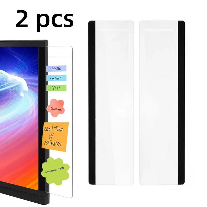 Monitor Memo Board, 2 Pcs Computer Message Board, Transparent Sticky Note Storage Rack, Desktop Message Decor, Desk Storage Organizer, Universal Office Stationery, Desk Accessories for Office-MM1