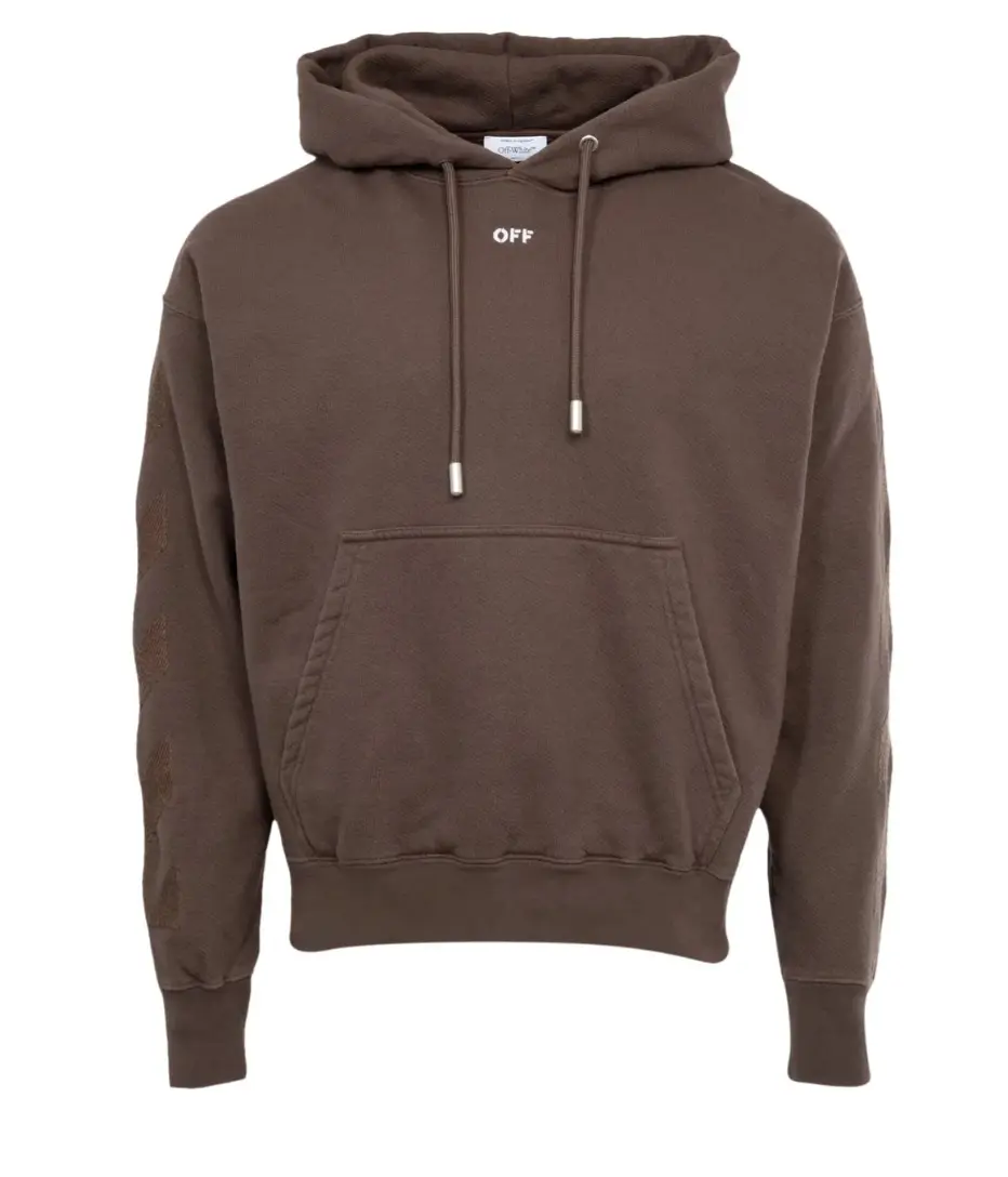 OFF-WHITE Cornely Diags Skate Hoodie 'Rain Drum/White' LG