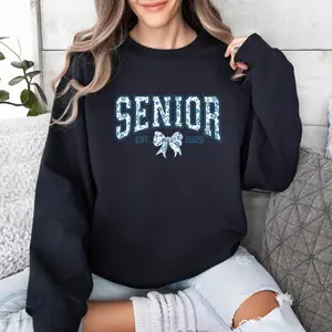 Senior Sweatshirt Class of 2025, Date Senior Graduation Gift, Coquette Senior 2025 Shirt, Graduation Party Hoodie,Coquette Bow Crewneck