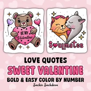 Love Quotes Sweet Valentine: Bold and Easy Color by Number Coloring Book for Adults, Teens and Kids for Stress Relief and Relaxation (Bold & Easy Color by Number Coloring Book)