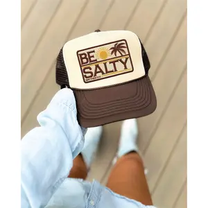 Be Salty DTF Printed Brown and Tan Trucker Hat