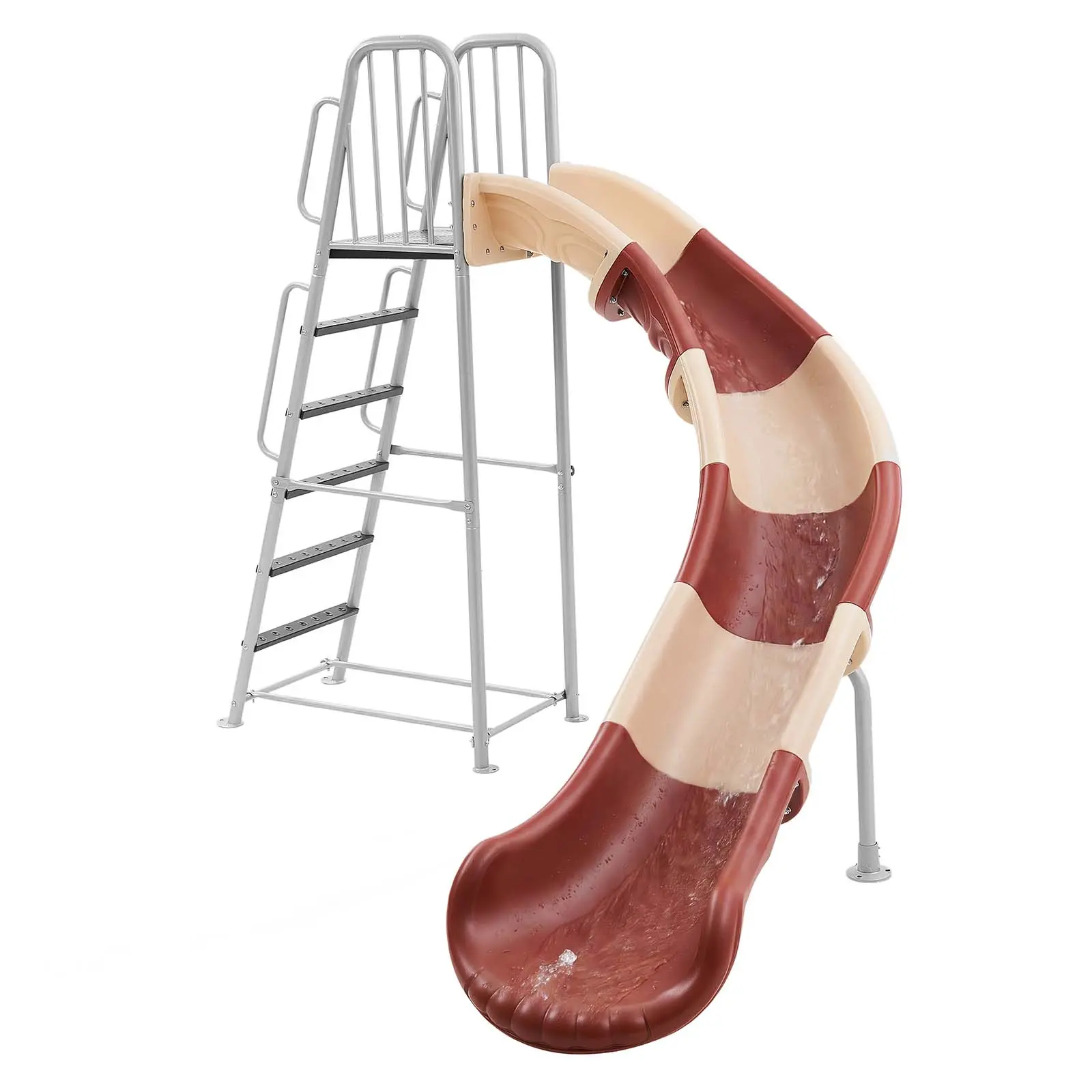 VEVOR 10 ft Backyard Water Slide, Freestanding Pool Slide with Built-In Adjustable Sprinkler, Ladder, Anti-Rust Iron-Plastic Platform, Unisex Assembly Kit & Ground Nails for 3-12 Years Old Outdoor Fun