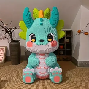 30,000pcs Adorable Staring Dragon DIY Puzzle Model Set Mixed Colors Plastic Construction Toy Ideal for Halloween Christmas Thanksgiving School Awards Back-to-School Black Friday Gift Building Blocks