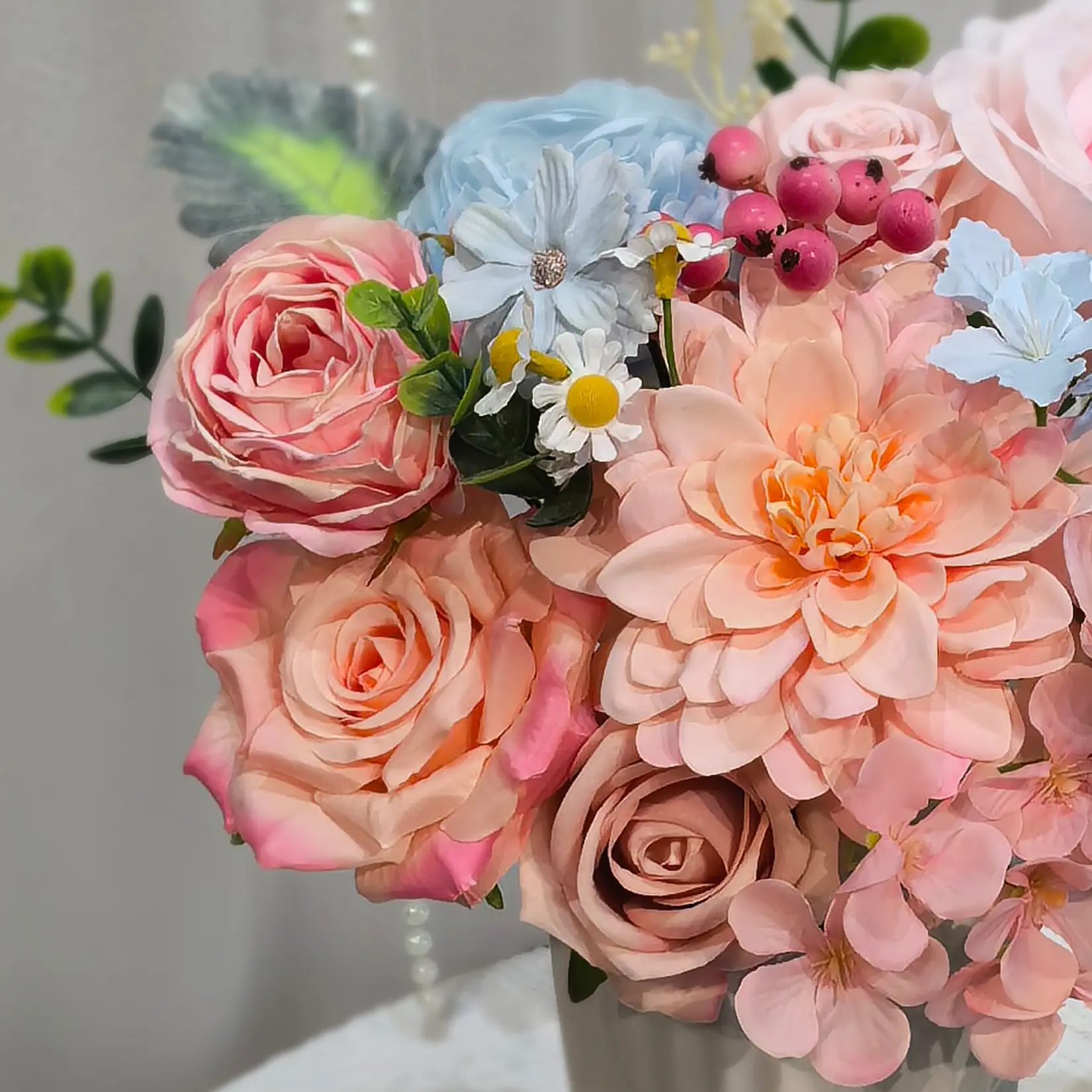 30 Pcs Artificial Flowers for Home Decor Indoor, Realistic Faux Silk Flower Bulk with Iron Stem, Decorative Floral Arrangement for Wedding Party Bouquets Centerpieces Backdrops, Colorful