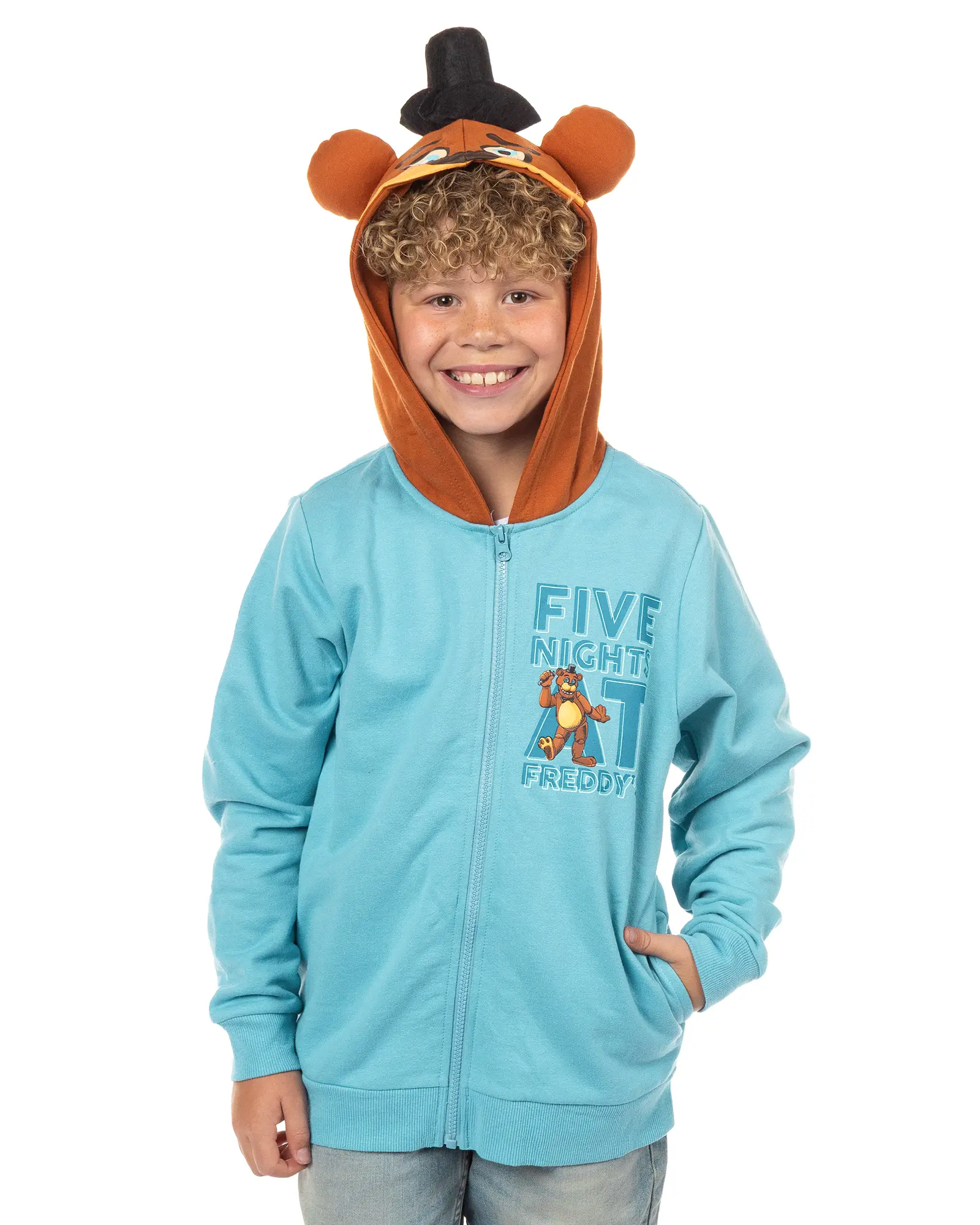 Five Nights At Freddy's Hoodie Boys' 3D Character Hood Full-Zip Sweatshirt Five Nights At Freddy's Hoodie Boys' 3D Character Hood Full-Zip Sweatshirt
