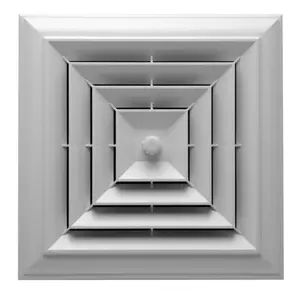212 MAIN White Square Capital Crown Indoor Use Ceiling Diffuser - Square Shape, Equipped with 8-7-6 in. Reducing Boot