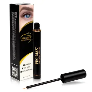FEG Max Eyelash Serum for Lash and Brow Fast Effective Growth Creates Longer & Darker Eyelashes Natural Serum to Grow Lashes 6 mL