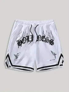 Men's Regular Fit Cartoon Print Basketball Athletic Shorts, Casual Comfy Breathable Shorts for Summer, Men's Bottoms for Daily Wear