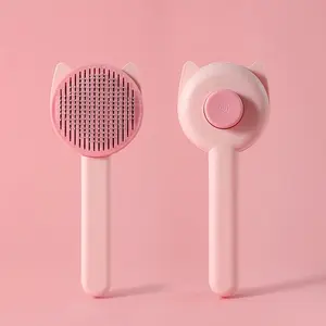 Self Cleaning Cat Hair Brush Slicker Grooming Comb, Cat & Dog Deshedding Brush with Cute Cat Ear Design, Removes Loose Fur & Tangles, Pet Grooming Tool for Shedding Control & Daily Care summerwins