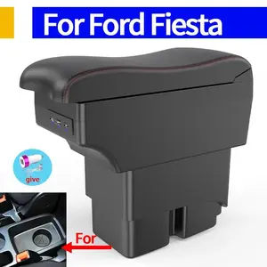 For Ford Fiesta Armrest box For Ford Fiesta MK7 2009-2017 Car Armrest Storage box Dedicated Retrofit Interior Car Accessories