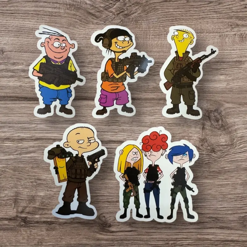 Ed Edd and eddy Tactical Sticker Pack - 6 Unique Character Stickers for Fans