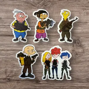 Ed Edd and eddy Tactical Sticker Pack - 6 Unique Character Stickers for Fans