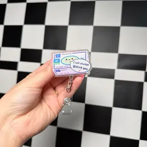 I Will Always Glove You Badge Reel - Cute & Stylish Design for Healthcare Teachers Office Staff - Secure Accessory for Everyday Use