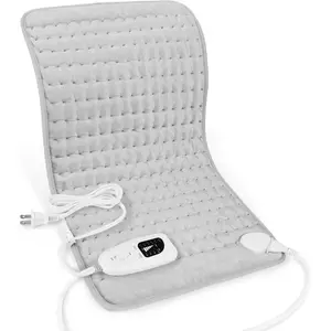 Heating Pad,Electric Heating Pads for Back,Neck,Abdomen,Moist Heating Pad for Shoulder,Knee,Arms,Legs,Dry/Moist Heat & Auto Shut Off,Christmas Gifts for Men and Women,Light Gray,24x12 Inch
