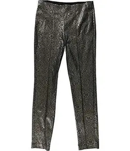 ALFANI Women's Metallic Paisley Comfort Waist Pull On Skinny Pants