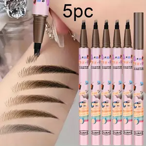 5pcs Quake Eyebrow Pencils - Ultra-Thin Waterproof Formula with 4-Pronged Tip for Precise Natural & Bold Looks, Precisely sculpted brows, Long-Lasting Makeup for All Light Beige Types, Daily Makeup Essential, Sleek Pencil Design, Eyebrow Makeup Products