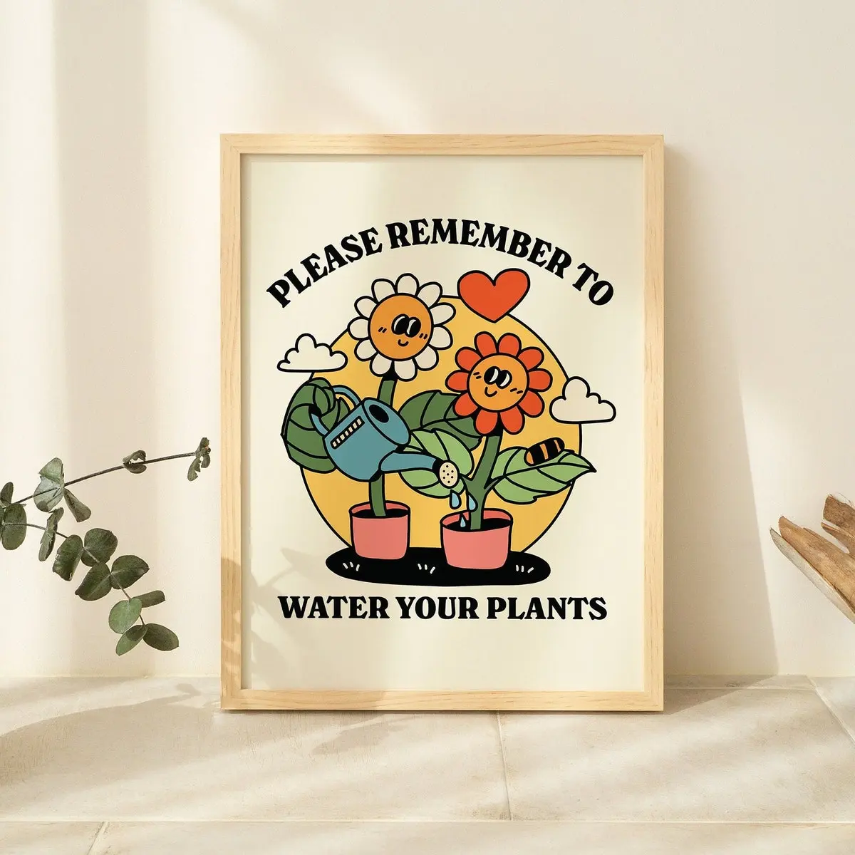 Water Plants Print, Botanical Poster, Plant Lady Artwork, Cute Plant Quote Wall Art, Colorful Plant Print, 5 Size, 8x12 to 27x40 inch, Room Decor, Unframed