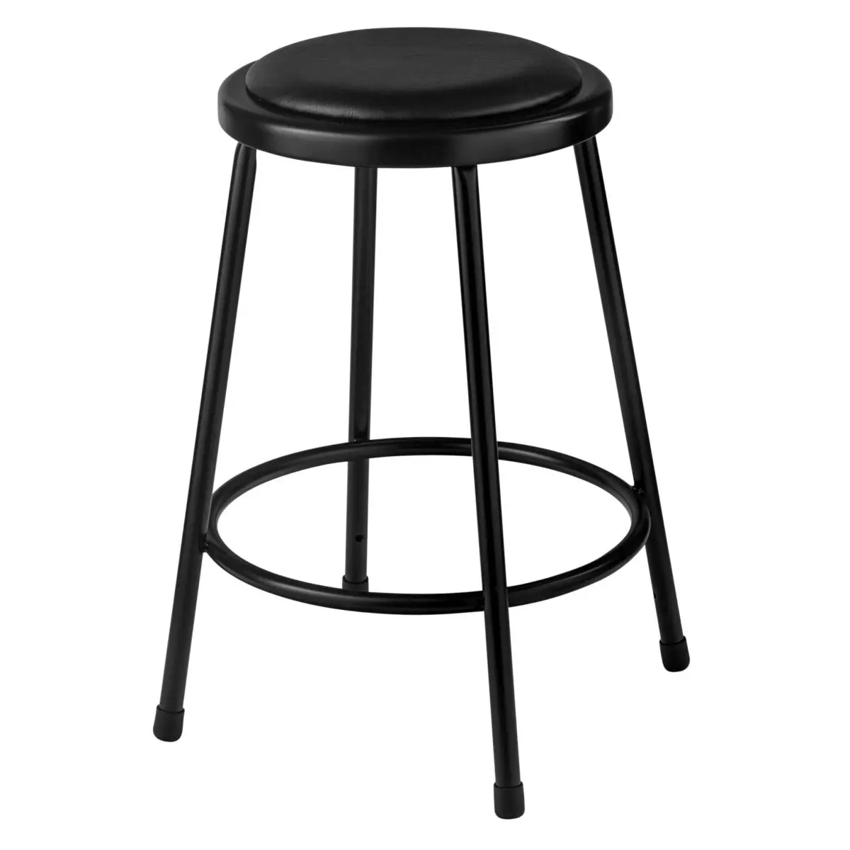 212 MAIN Heavy-Duty Counter Height Barstool, 24 in. Black Steel Frame Stool with Padded Seat, Commercial/Office Furniture, Counter Height Barstools, Barstools
