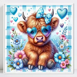 Cow Pattern DIY Diamond Arts Colorful Painting Kit without Frame, DIY 5D Diamond Arts Colorful Painting Kit, Wall Art Decor for Home Living Room Bedroom