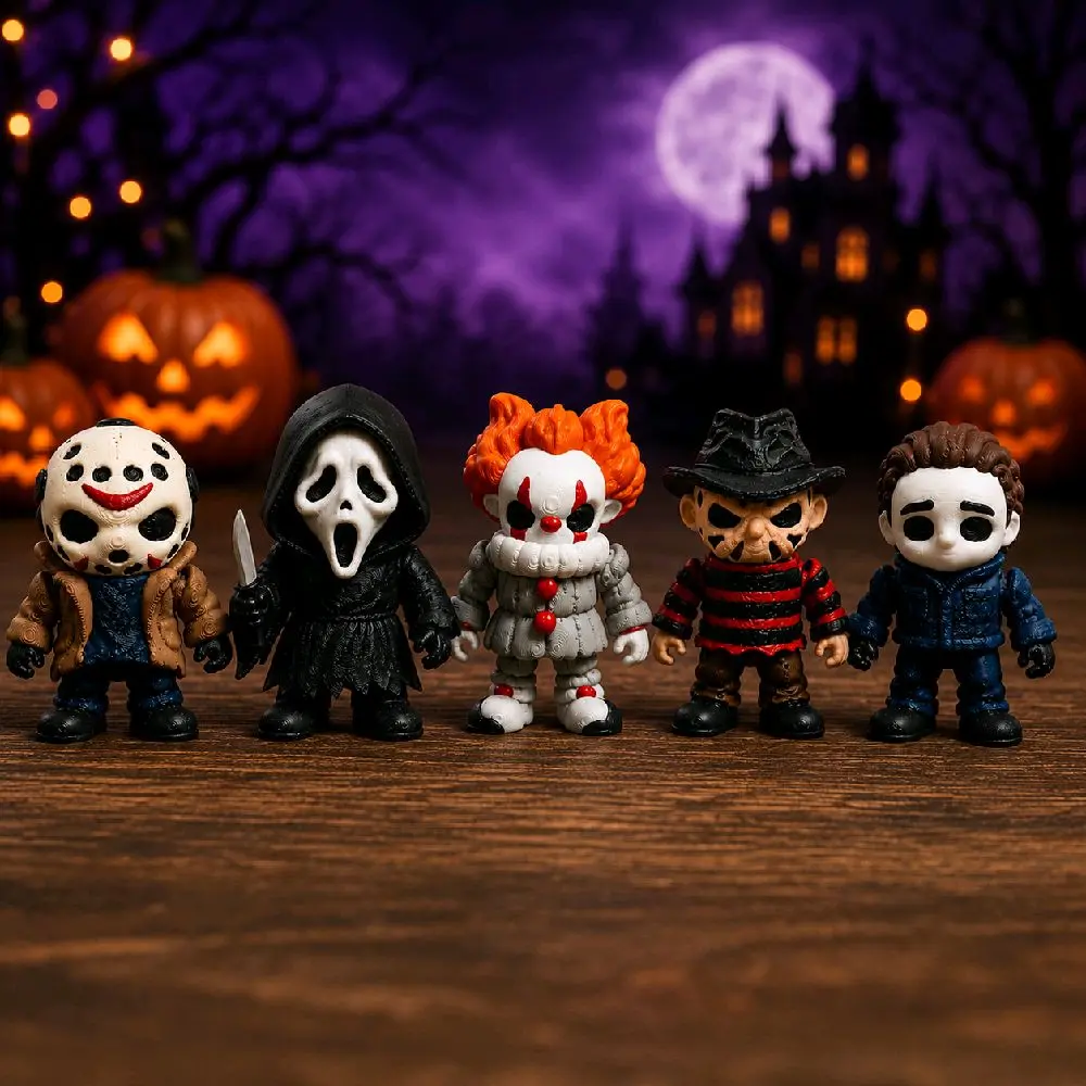 Mini Fright Friends Halloween Flexi Figure Set | 3D Printed Mini Monsters | Halloween Goodie Bags, Birthday Favors, Party Gifts