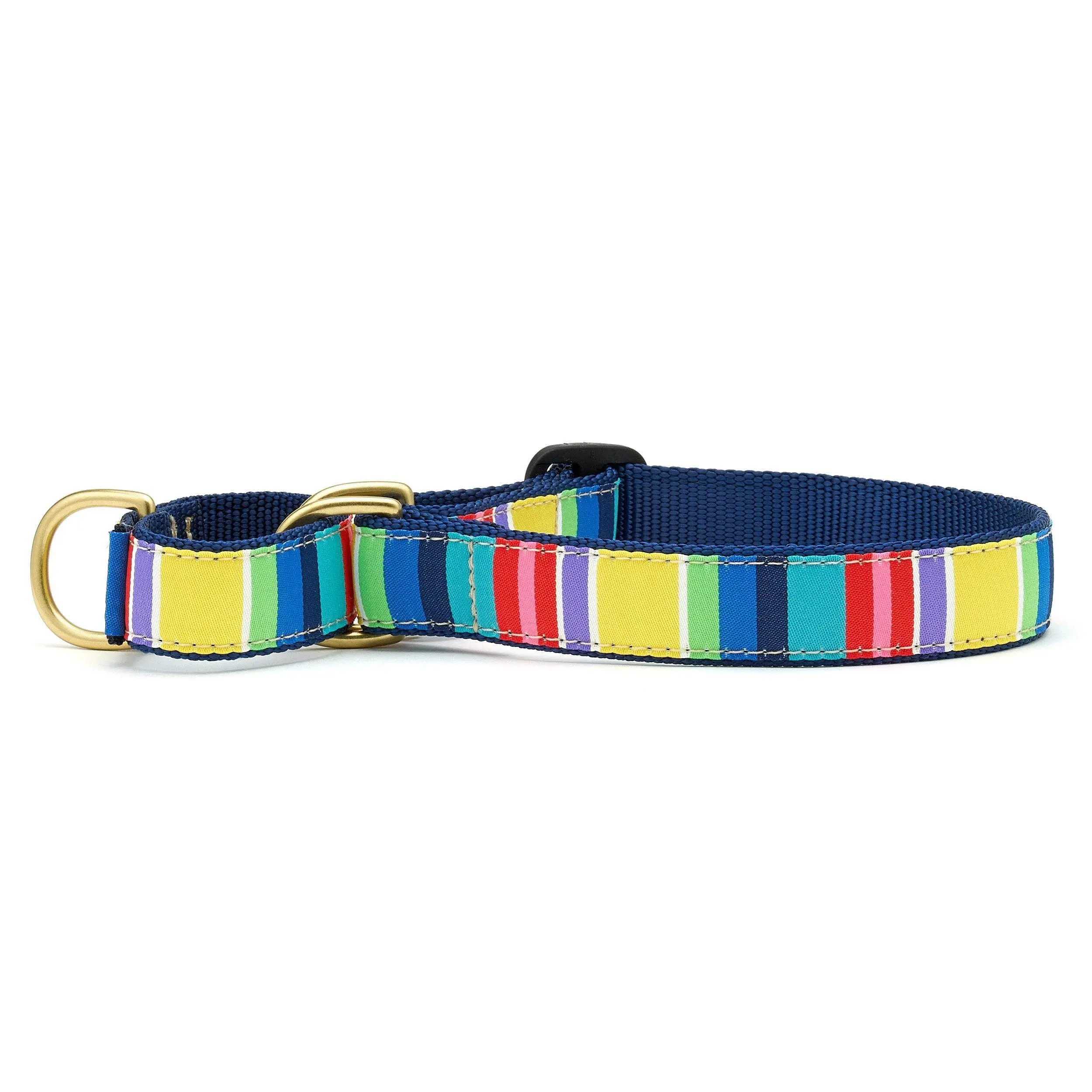 Up Country Colorful Stripe Dog Collar, Leash & Harness Complete Kit - Multi-Size Nylon Webbing Stain-Proof Canine Walking Pet Supplies