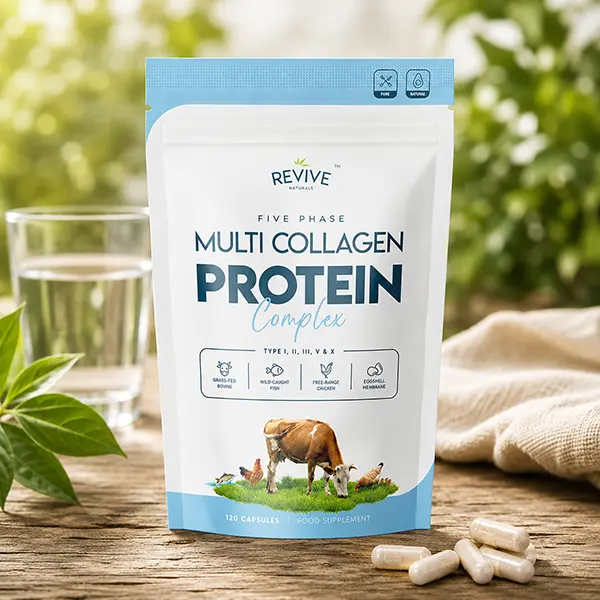 Multi Collagen Protein Capsules - Hydrolyzed Collagen Types I II III V & X - Grass Fed Bovine Wild Caught Marine & Free Range Chicken Sources - With Hyaluronic Acid & Vitamin C - Supports Skin Hair Nails & Joint Health - 120 Capsules